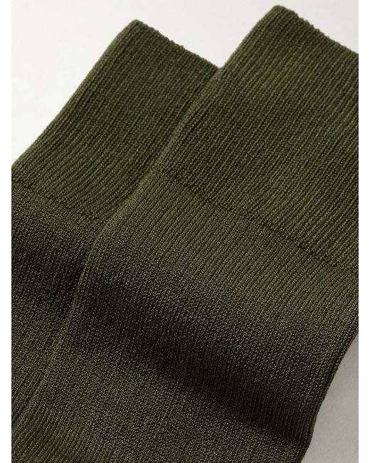 CDLP Green Set Of Six Ribbed Cotton-Blend Socks