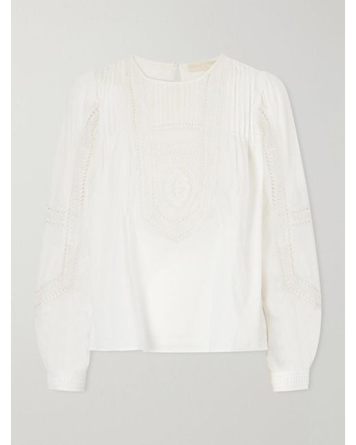 Ulla Johnson White Marlowe Broderie Anglaise Cotton Blouse