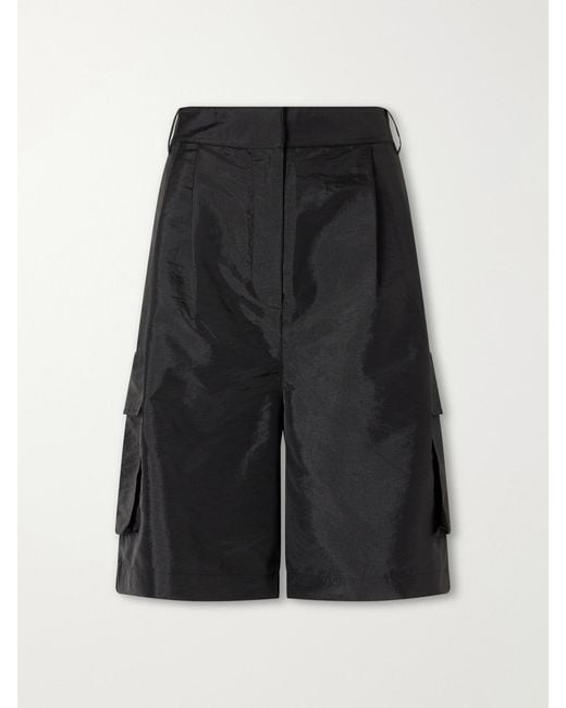 Tibi Gray Stella Shell Shorts