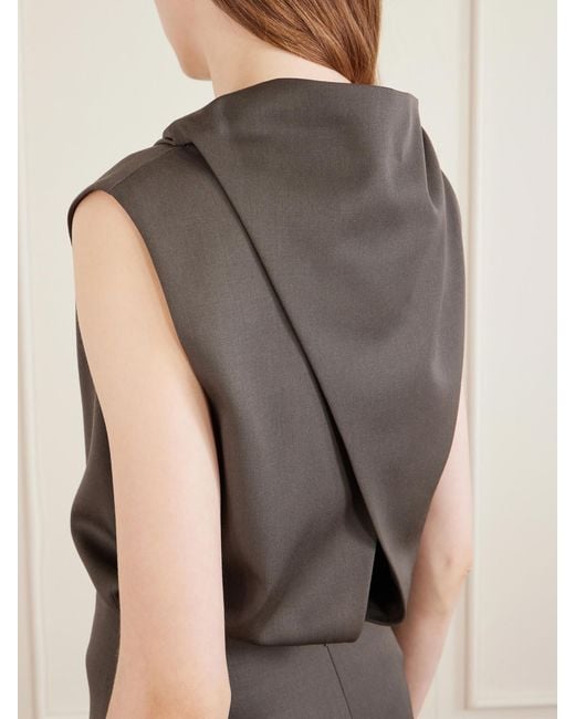Khaite Brown Astor Wool Mini Dress