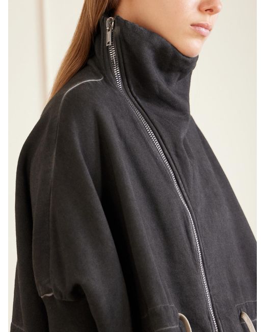 Rick Owens Blue Mountain Sail Drawstring Cotton-Jersey Jacket