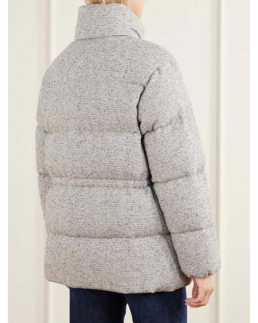 Moncler White Diaphanes Wool-Blend Quilted Down Jacket