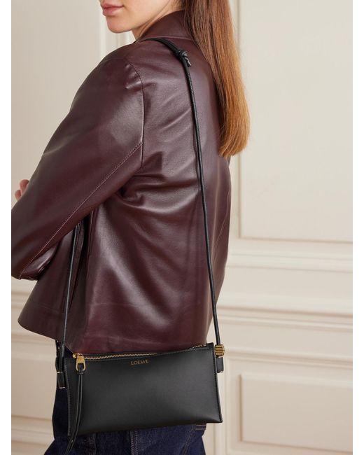 Loewe Black Joya Embellished Leather Shoulder Bag