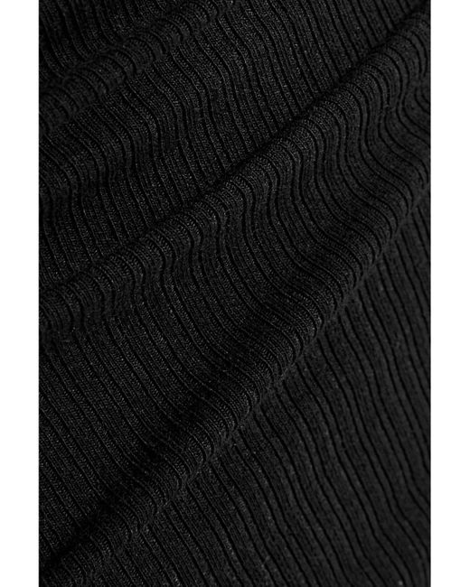 James Perse Black The Daily Ribbed Stretch-Cotton Tank