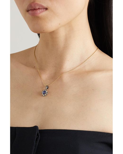 AMRAPALI LONDON Natural Kette Aus 18 Karat Mit Rhodiumauflage, Diamanten Und Saphir