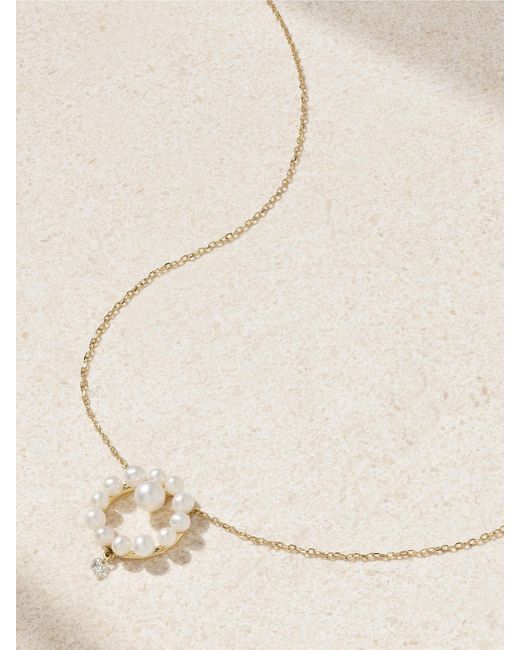 PERSÉE Natural Kette Mit Perlen, Diamant Und Details Aus 18 Karat