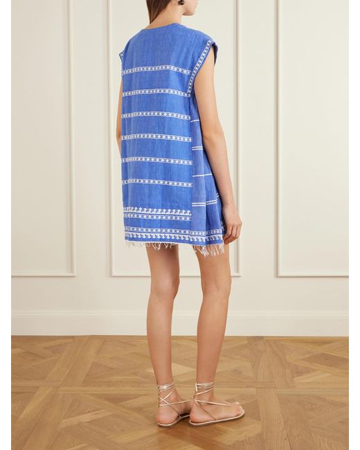 Lemlem Blue Elina Cotton-Gauze Coverup