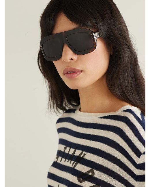 Dior Multicolor Diorsignature M1U Aviator-Style Acetate Sunglasses