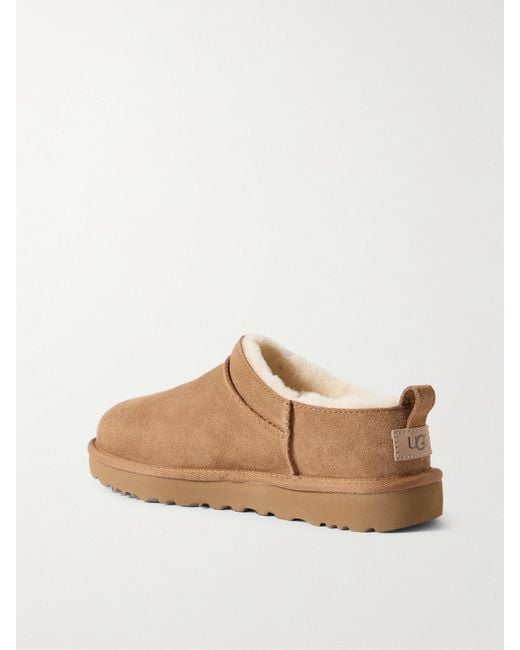 Chaussons De Ville En Peau Lainée Classic Micro Ugg en coloris Brown