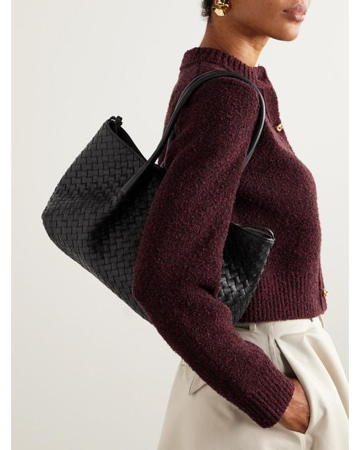 Bottega Veneta Black Pinacoteca Small Intrecciato Leather Tote