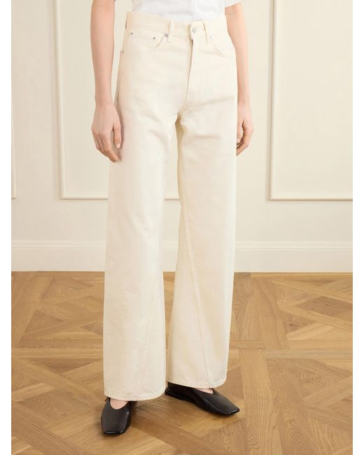 Anine Bing White Brie High-Rise Wide-Leg Jeans