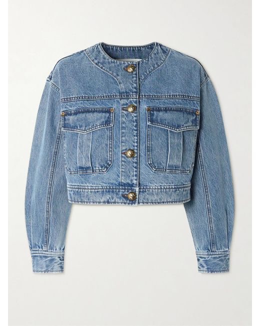 Zimmermann Blue Cropped Denim Jacket