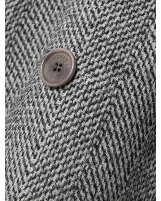 Joseph Gray Navarre Belted Herringbone Wool Coat