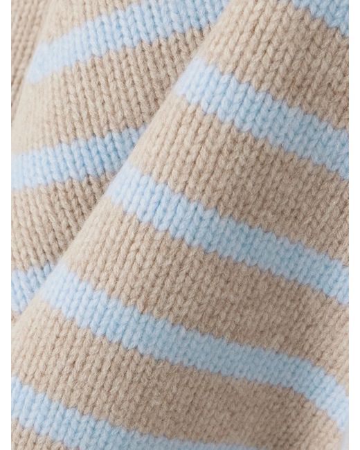 Pull En Laine Et Cachemire Mélangés À Rayures Mini Marin La Ligne en coloris White
