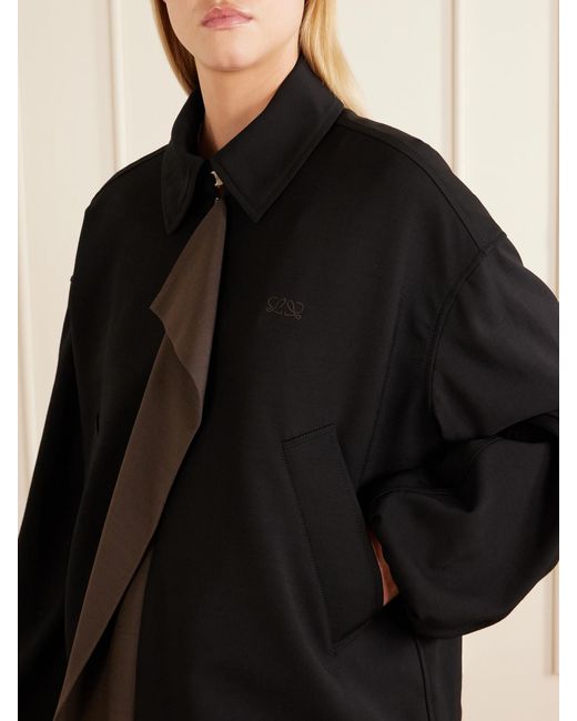 Loewe Black Logo-Embroidered Twill-Trimmed Shell Jacket