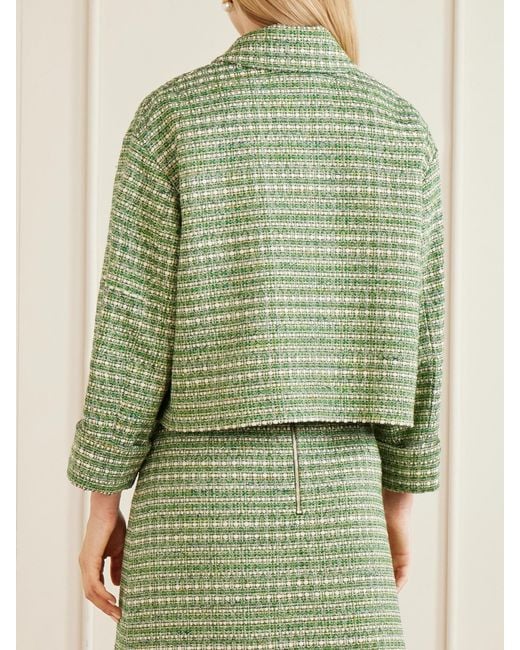 Carolina Herrera Green Cotton-Blend Tweed Jacket