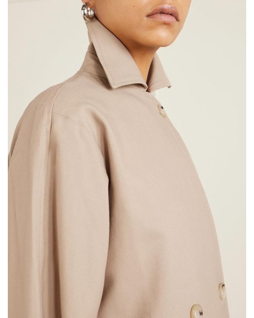 Totême Natural Signature Double-Breasted Cotton-Blend Gabardine Trench Coat