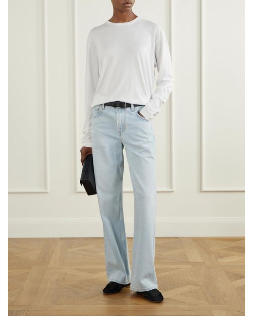 Totême  White Lyocell And Cotton-Blend Jersey T-Shirt