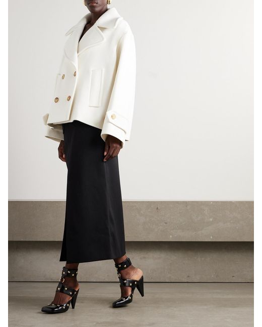 Chloé Natural Wool-Blend Double-Breasted Coat