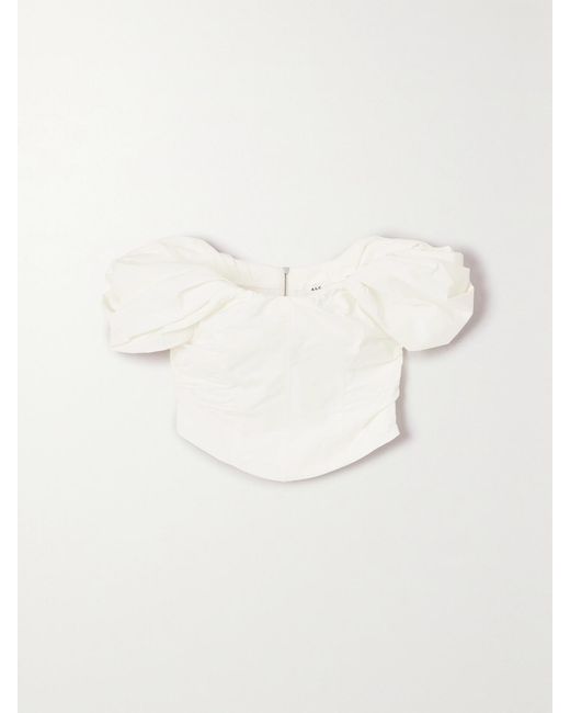 Haut Épaules Nues En Popeline De Coton Mélangé À Fronces Nora A.L.C. en coloris Natural