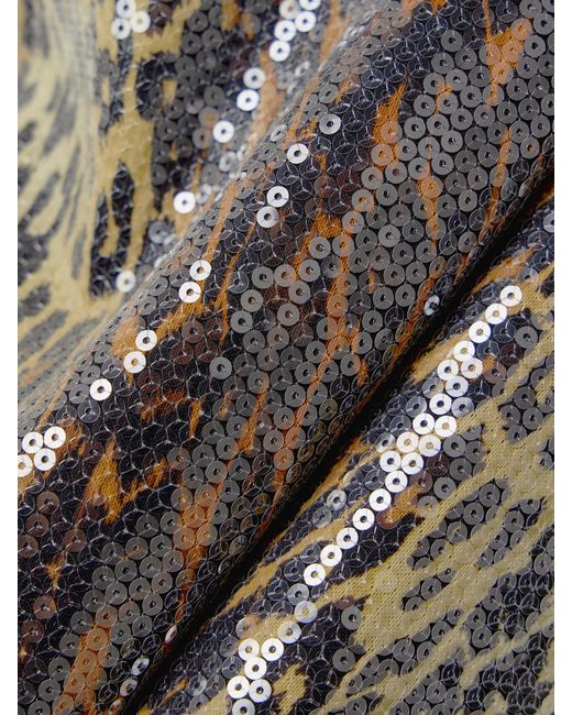 Alex Perry Natural Leopard-Print Sequined Stretch-Mesh Midi Dress