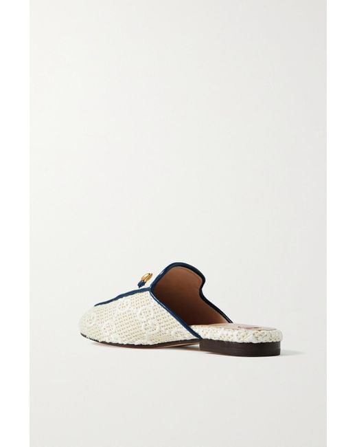 Gucci Princetown Horsebit detailed Leather trimmed Embroidered