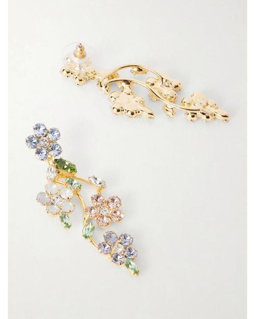 Jennifer Behr White Adeline-Tone Crystal Earrings