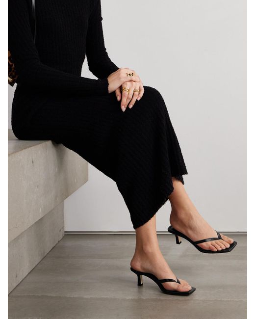 Aeyde Black Wilma Leather Sandals