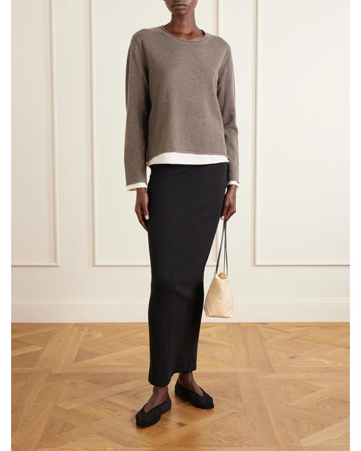 arch4 Natural Mirella Cashmere Sweater And Midi Skirt Set