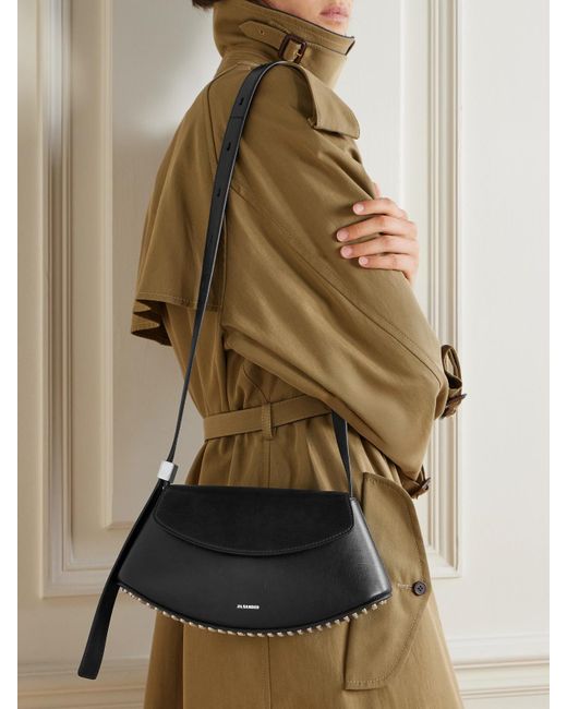 Jil Sander Black Eldorado Small Leather Shoulder Bag