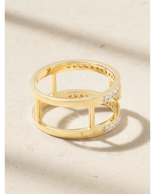 Mateo Natural Le Double Bar Ring Aus 14 Karat Mit Diamanten