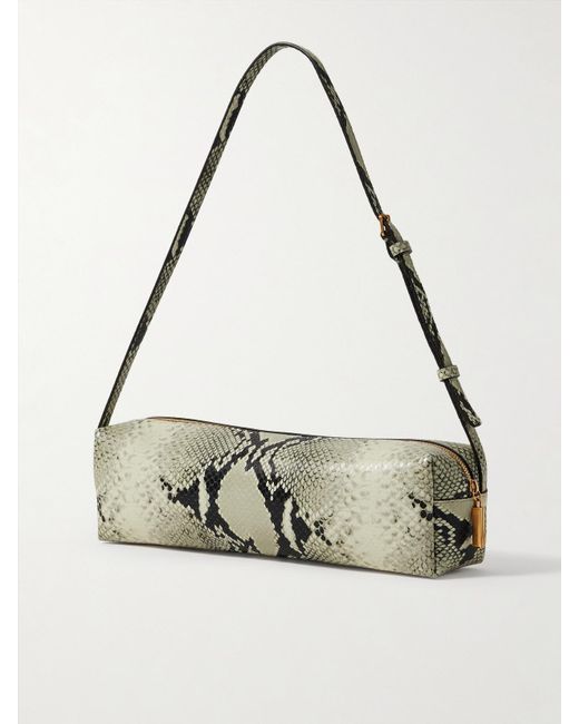 Khaite Metallic Kye Snake-Effect Leather Shoulder Bag