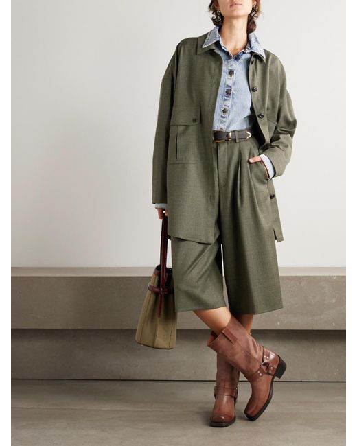 Fortela Green Oversized-Hemd Aus Einer Wollmischung