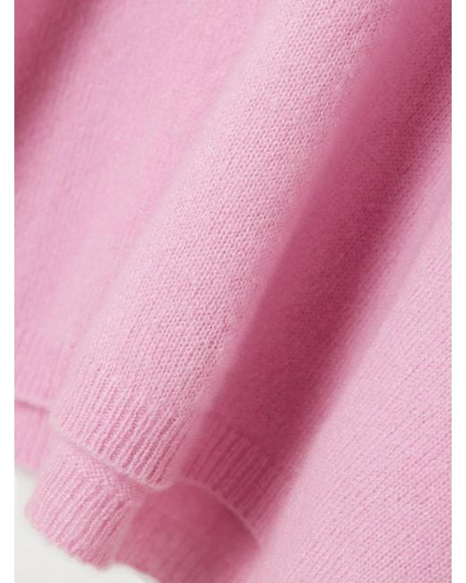 Allude Pink Oversized Cashmere And Silk-Blend Sweater
