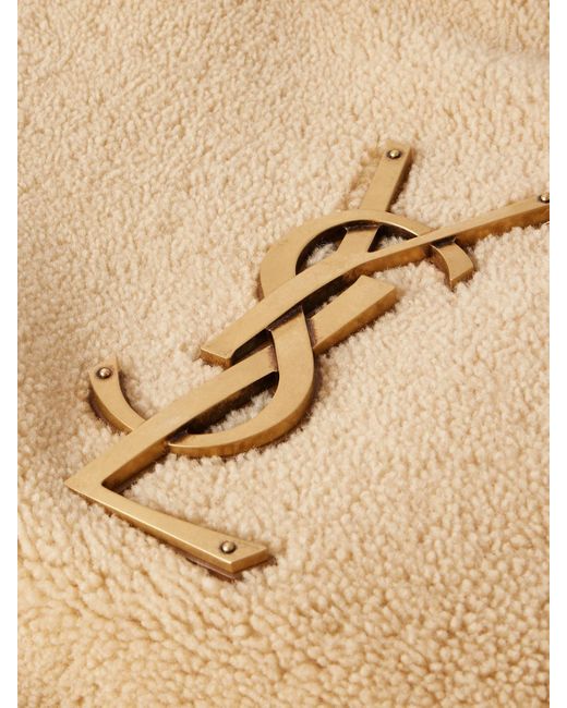Saint Laurent Natural Icare Maxi Shearling Tote