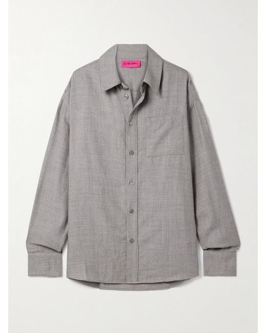 The Elder Statesman Gray Oversized Wool And Cashmere-Blend Shirt