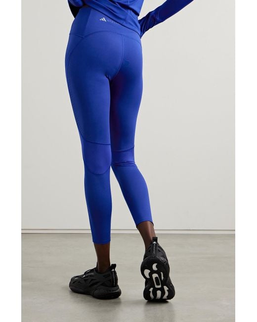 adidas By Stella McCartney Truepurpose Perforated Printed Stretch Recycled  7/8 Leggings in Blue