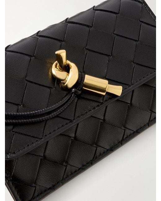 Bottega Veneta Black Andiamo Knot-Detailed Intrecciato Leather Wallet