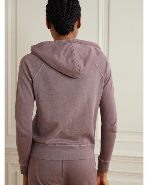James Perse Purple Kapuzenjacke Aus Baumwollfrottee