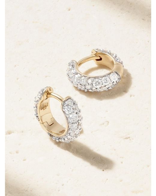 Lucy Delius Natural Chubby 14-Karat Diamond Hoop Earrings