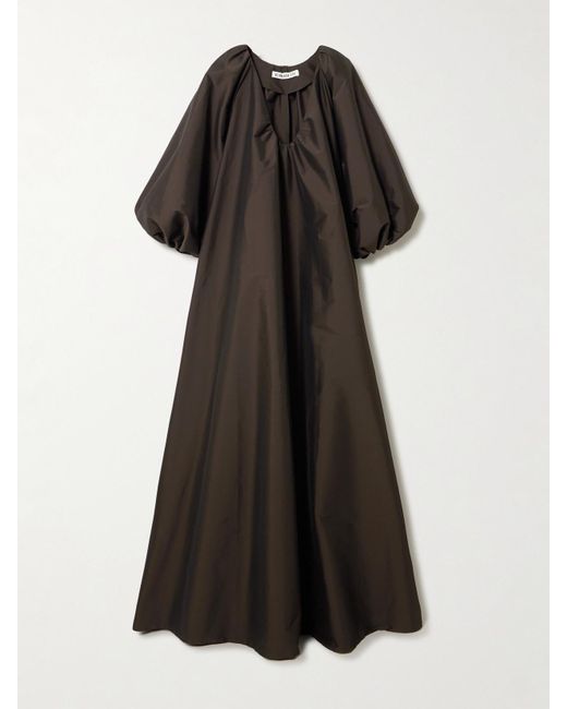 BERNADETTE Black George Gathered Taffeta Gown