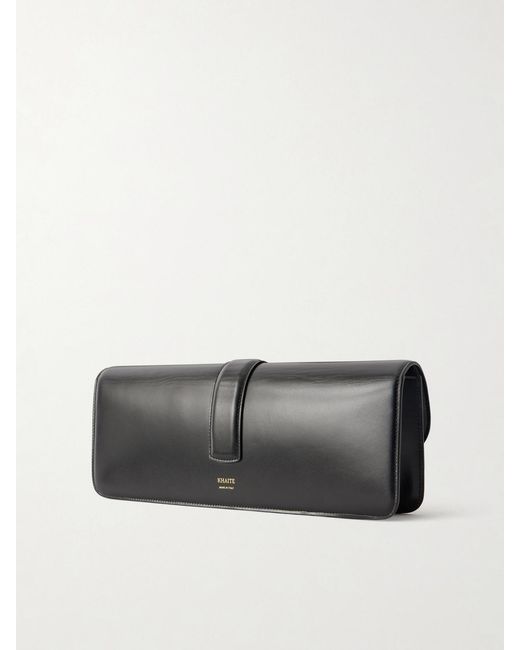 Khaite Black Leather Clutch Bag