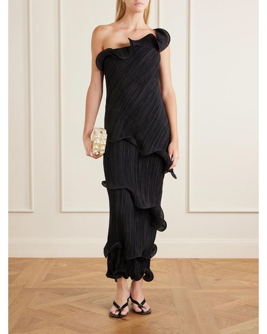 Cult Gaia Blue Payton Cloqué Gown