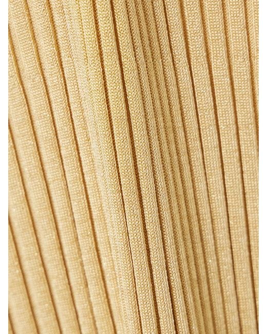 Zimmermann Natural Luna Ribbed Metallic Midi Skirt