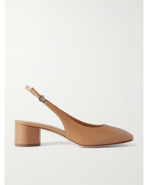 Aeyde White Romy Slingback-Pumps Aus Leder