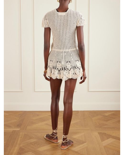 Magda Butrym Natural Layered Jersey And Crocheted Cotton Top