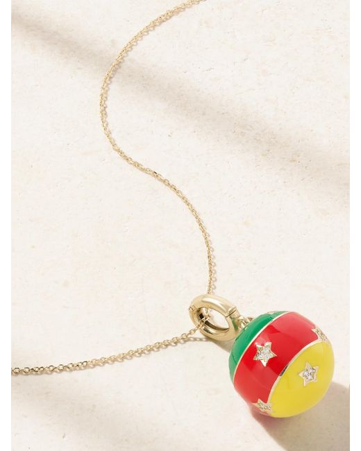 Collier En Or 14 Carats (585/1000) Émail Et Diamants Lauren Rubinski en coloris Natural