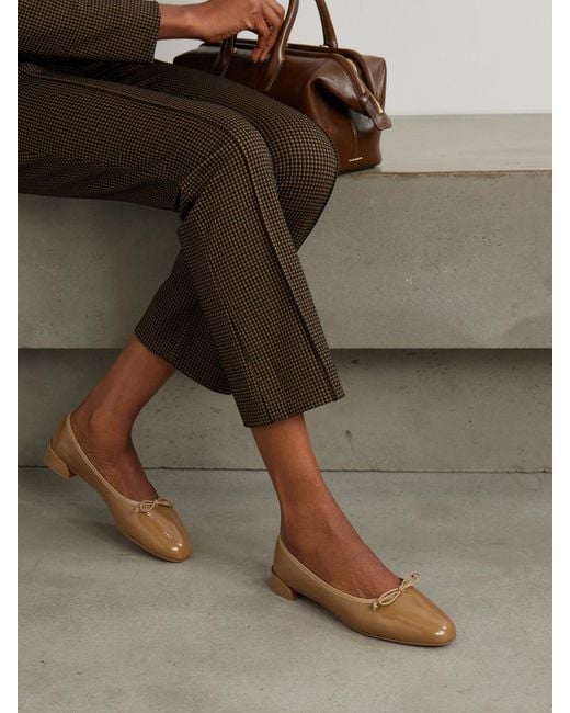 Christian Louboutin Natural Sweetie Jane Patent-Leather Flats