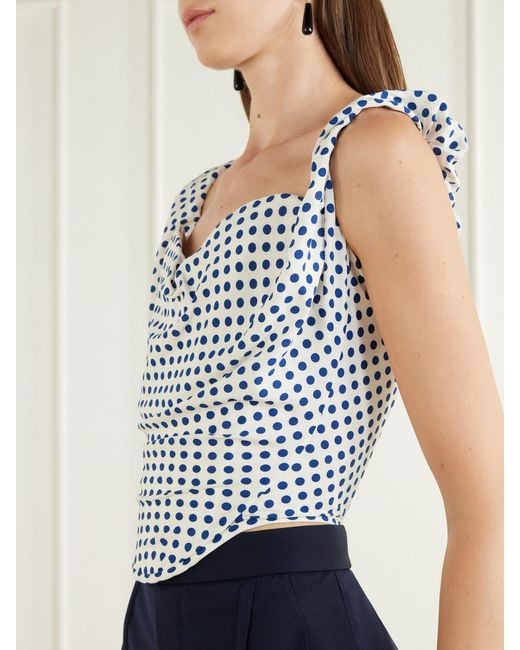 Vivienne Westwood Blue Sunday Polka-Dot Poplin Corset Top