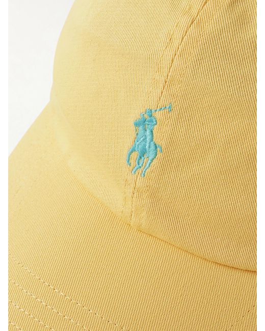 Polo Ralph Lauren Yellow Embroidered Cotton-Twill Baseball Cap